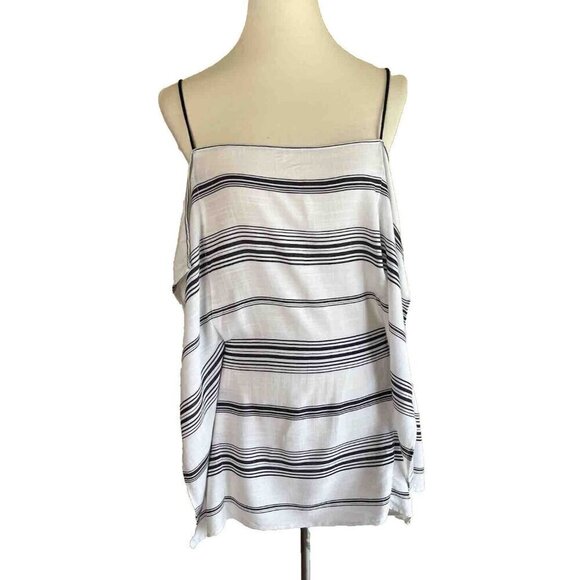 KENDALL + KYLIE Women's White Striped Tie waist Tank Top Size L - Picture 10 of 10